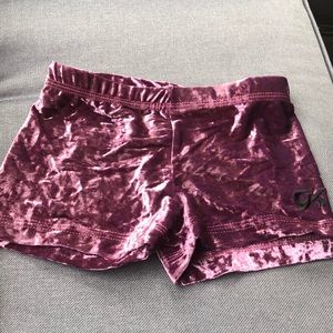 GK Women's Velvet Athletic Shorts in Rich Purple